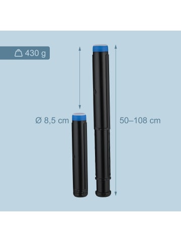 relaxdays Posterrolle in Schwarz/ Blau - (H)50-108 x Ø 8,5 cm