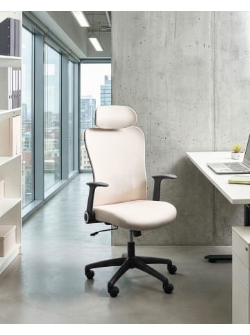 Beliani Bürostuhl ZYVEN in Beige/Schwarz - (W) 60 x (H) 119 x (L) 60 cm