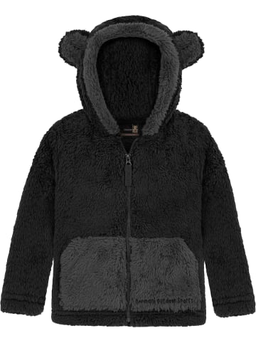 Normani Outdoor Sports Kinder Teddy Jacke „Barvas“ in Schwarz