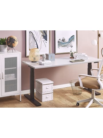 Beliani Höhenverstellbarer Schreibtisch DESTIN II in Grau/Schwarz