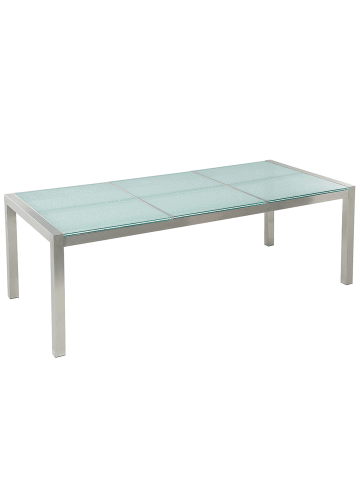 Beliani Esstisch GROSSETO in Transparent/Silber - (W) 100 x (H) 74 x (L) 220 cm