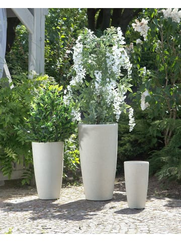 Beliani Outdoor Blumentopf ABDERA in Beige - (W) 39 x (H) 75 x (L) 39 cm