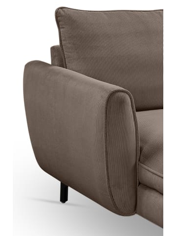 Inn.Furn Sofa braun Cord-Stoff 202 x 361 cm, Wohnlandschaft U-Form