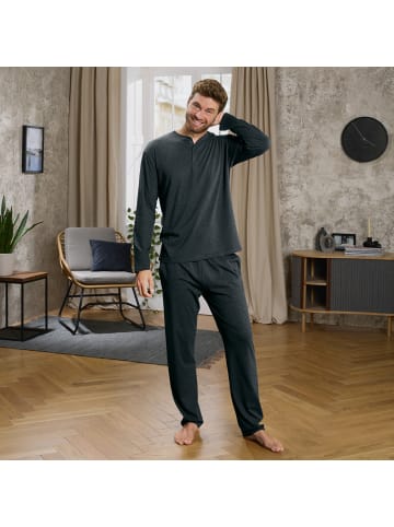 REDBEST Single-Jersey Langarmshirt in anthrazit meliert