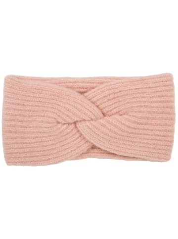 styleBREAKER Strick Stirnband mit Perlrippen Muster und Knoten in Rose