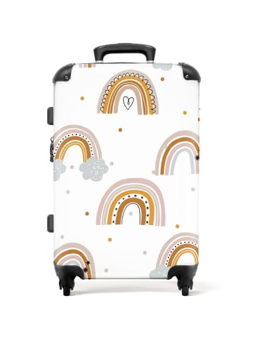 NoBoringSuitCases Suitcase Regenbogen- und Punkte-Design – weißer