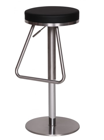 KADIMA DESIGN Barhocker Edelstahl | Höhenverstellbar, Rutschfest, bis 110kg in Schwarz
