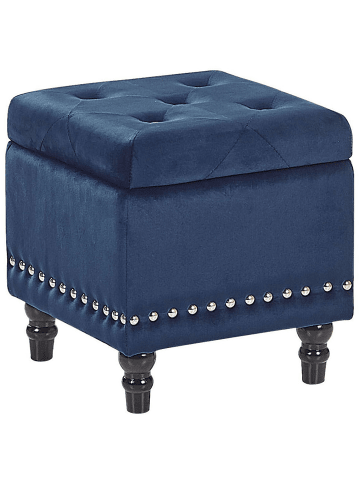 Beliani Pouf LORETTO in Blau - (W) 37 x (H) 40 x (L) 37 cm