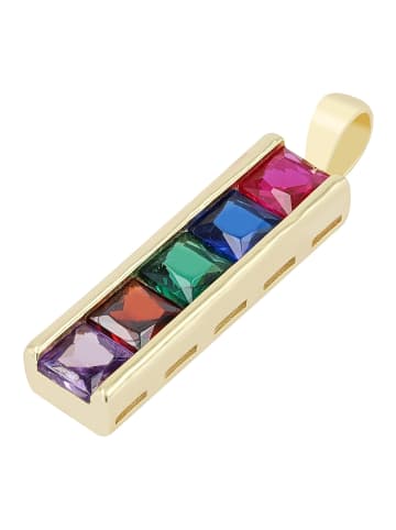 Adeliás Damen Anhänger aus 925 Silber mit Zirkonia in gold