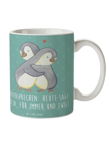 Mr. & Mrs. Panda Mug Eheversprechen für immer mit Spruch in Meeresbrise