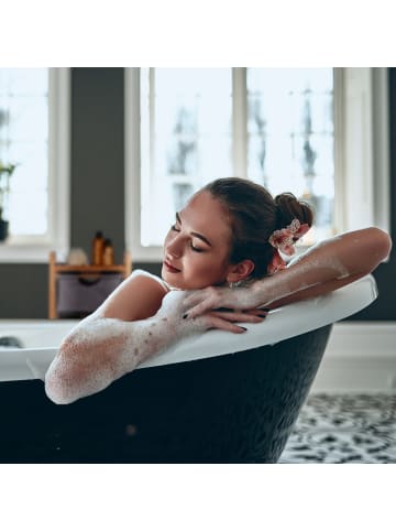 relaxdays Badregal mit Wäschekorb in Natur/ Grau- (B)43,5 x (H)96 x (T)33,5 cm