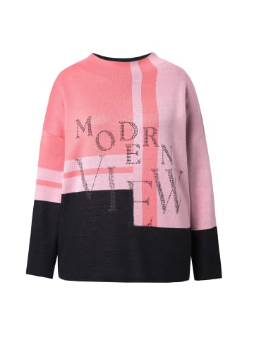 Ulla Popken Jacquard-Pullover in schwarz