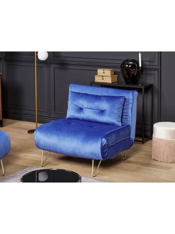 Beliani 2-tlg Einzelsofa VESTFOLD in Blau/Gold