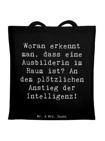 Mr. & Mrs. Panda Jutebeutel Spruch Ausbilderin Intelligenz mit S... in Schwarz