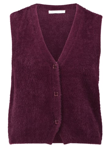 BETTY & CO Strick-Cardigan mit Knopfleiste in Dark Aubergine