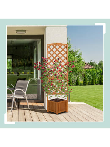 relaxdays Pflanzkasten-Rankgitter in Hellbraun - (B)55 x (H)180 x (T)51 cm