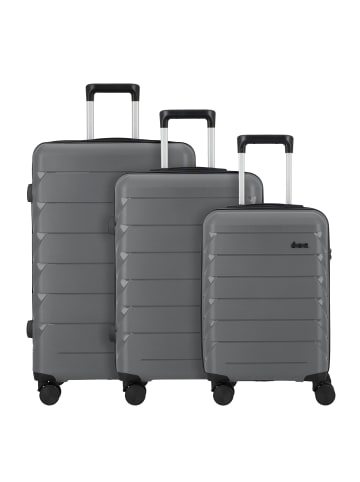 D&N Travel Line 4100 4 Rollen Kofferset 3-teilig in grey