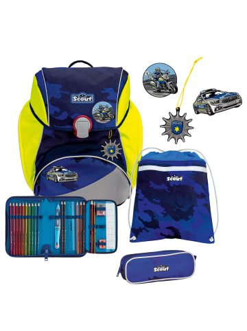 Scout Alpha DIN - Schulranzen Set 4 tlg. in Blue Police