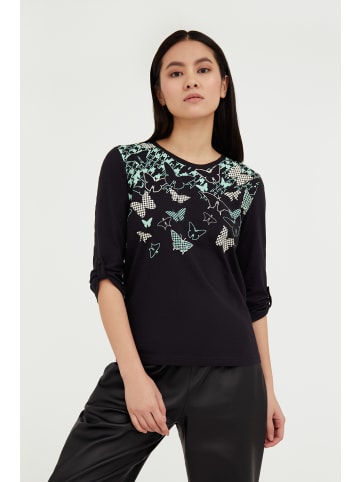 Finn Flare Langarmshirt Print in black