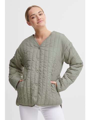 Oxmo Steppjacke OXSaggy - 21800139-ME  Oversize Jacke mit V-Ausschnitt in Grün