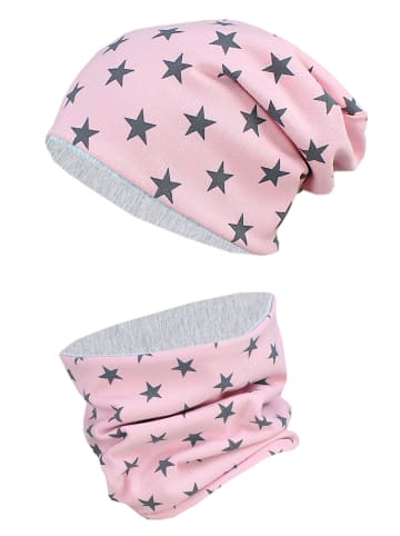 TupTam Unisex Kinder Beanie Mütze Schlauchschal Set in graphit