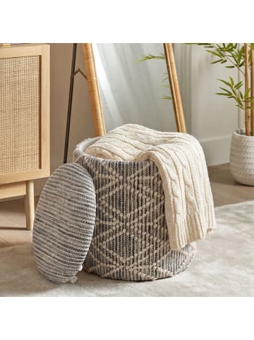 FineBuy Hocker und Sitzsäcke in Grau / Stoff / 40x40x45