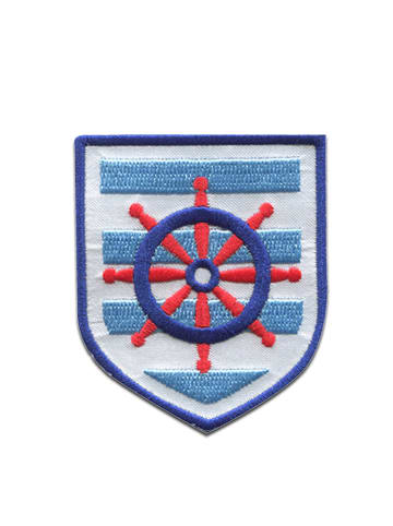 Catch the Patch Steuerrad Wappen Brave CoastApplikation Bügelbild inBlau