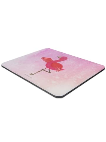 Mr. & Mrs. Panda Mauspad Flamingo Yoga ohne Spruch in Aquarell Pink