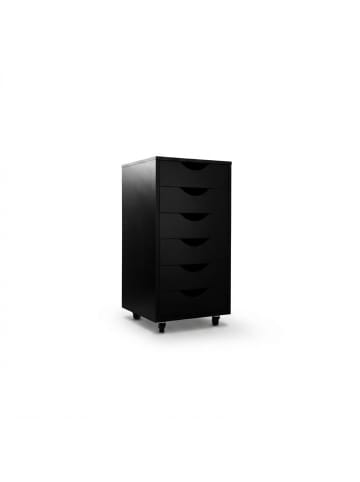 relaxdays Rollcontainer in Schwarz - (B)40 x (H)78 x (T)40 cm