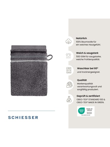 Schiesser Frottier-5er-Set: Waschhandschuhe Skyline Color in Dunkelgrau