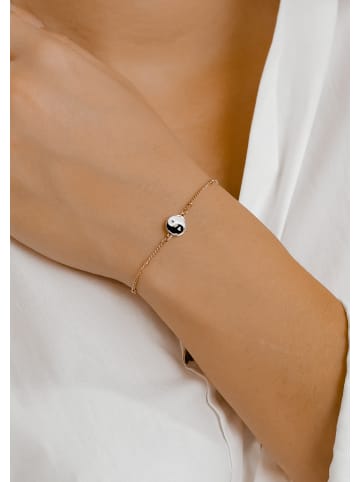 Hey Happiness Vergold. Armkette Yin Yang Edelstahl in Rosegold - (L) 15,5-19,5 cm 