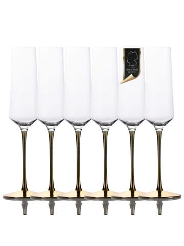 Intirilife Champagner Glas 200 ml Sekt Prosecco Gläser in 6x 200ml Transparent