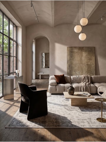 KADIMA DESIGN Teppich Kurzflor waschbar VERNANTE orientalisch Schlafzimmer in Beige-Grau
