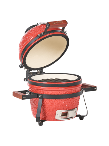 Beliani Holzkohlegrill KAMADO in Rot - (W) 54 x (H) 48 x (L) 35 cm