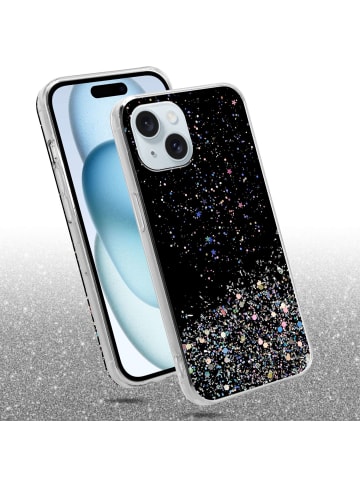 cadorabo Hülle für Apple iPhone 15 PLUS Glitter in Schwarz mit Glitter