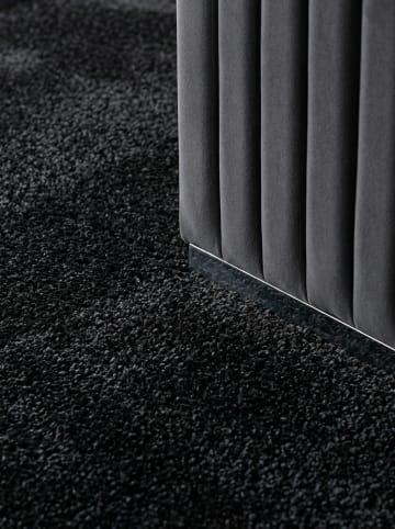 KADIMA DESIGN Teppich Kurzflor Waschbar Einfarbig MAIN Strapazierfähig OEKO-TEX in Anthrazit