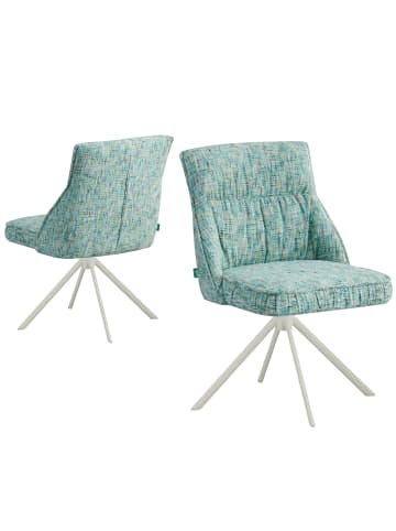 DUBI Möbel 2er-Set: Drehstuhl LINNEA in Türkis - (B)49 x (H)85 x  (T)62 cm