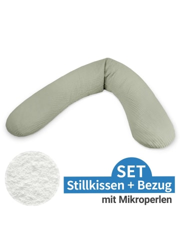 Theraline Stillkissen Das Original mit Mikroperlen-Füllung inkl. in gruen