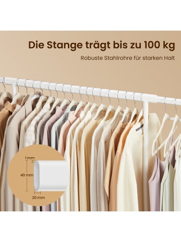 SONGMICS Kleiderständer Pataye in klassikweiß - (B)45 x (H)161.5 x (T)132 cm