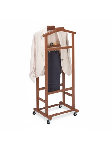 relaxdays Herrendiener "Premium" in Braun - (B)47 x (H)107 x (T)37 cm