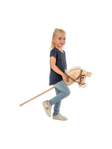 Spielmaus Holz Plüsch Steckenpferd mit Sound, weiß, 98 cm, ab 24 Monate