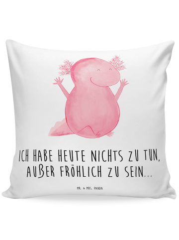 Mr. & Mrs. Panda 40x40 Kissen Axolotl Hurra mit Spruch in Weiß