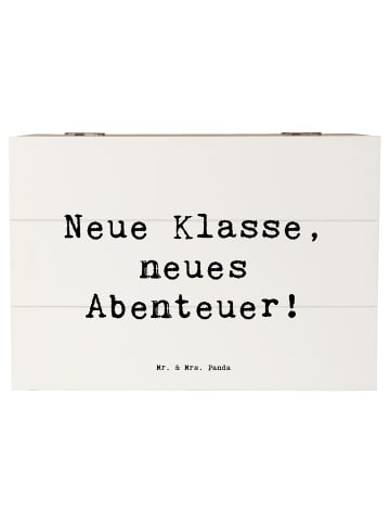 Mr. & Mrs. Panda Holzkiste Spruch Erster Schultag Abenteuer mit ... in Weiß