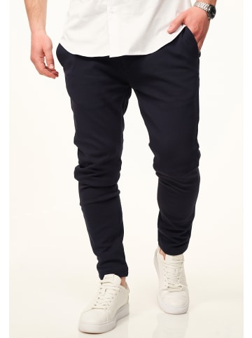 behype Chinohose - mit Super Stretch als Performance Pants in Slim-Fit in Navy