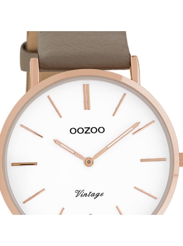 Oozoo Analog-Armbanduhr Oozoo Vintage Series taupe, braun mittel (ca. 36mm)