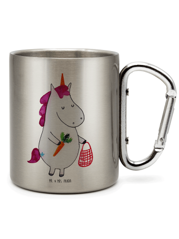 Mr. & Mrs. Panda Tasse Camping Einhorn Vegan ohne Spruch in Silber