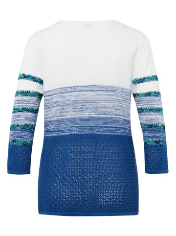 GOLDNER Kurzgröße:  Pullover Leichter Pullover mit Ringelmuster in royalblau / gemustert