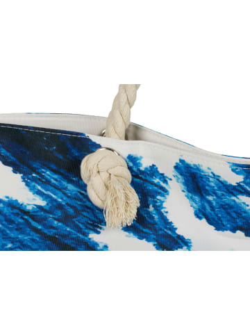 styleBREAKER Strandtasche in Weiß-Blau