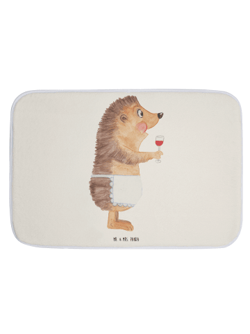 Mr. & Mrs. Panda Badezimmerteppich Igel Wein ohne Spruch in Weiß