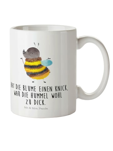 Mr. & Mrs. Panda Plastikbecher Hummel flauschig mit Spruch in Weiß